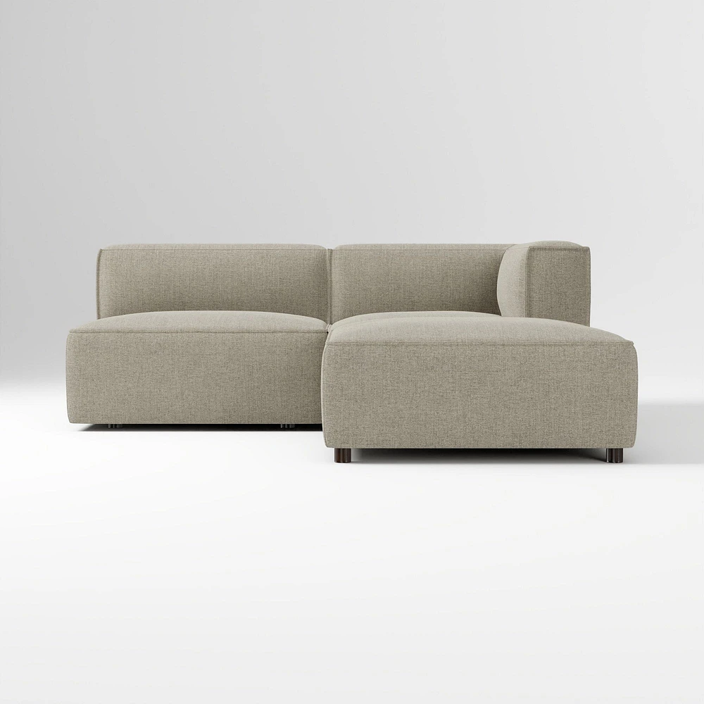 Remi Ottoman, Memory Foam, Yarn Dyed Linen Weave, Alabaster, Concealed Support