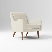 Sebastian Chair, Poly , Yarn Dyed Linen Weave, Alabaster, Pecan