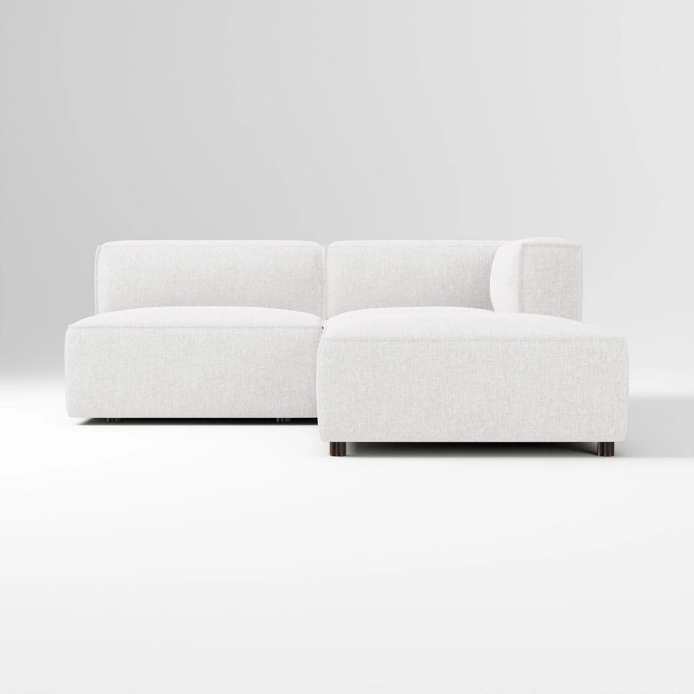 Remi Ottoman, Memory Foam, Yarn Dyed Linen Weave, Alabaster, Concealed Support
