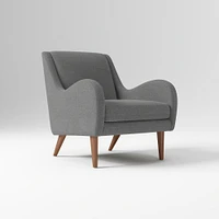 Sebastian Chair, Poly , Yarn Dyed Linen Weave, Alabaster, Pecan
