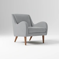Sebastian Chair, Poly , Yarn Dyed Linen Weave, Alabaster, Pecan
