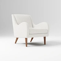 Sebastian Chair, Poly , Yarn Dyed Linen Weave, Alabaster, Pecan