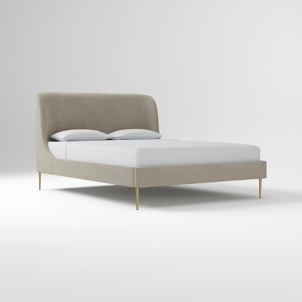 Lana Bed, Twin, Yarn Dyed Linen Weave, Alabaster