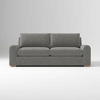 Hadley 86" Sofa Bench, Deluxe Velvet, Frost Gray, Al