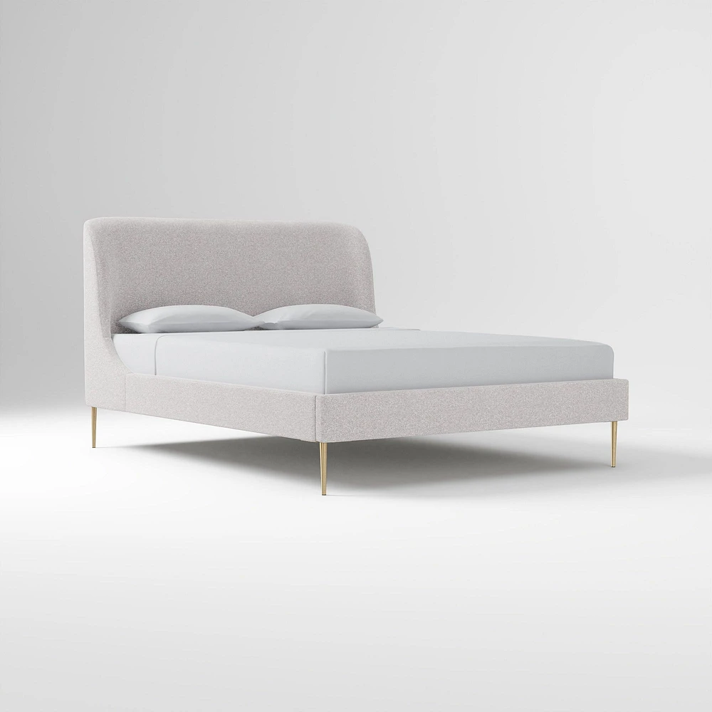 Lana Bed, Twin, Yarn Dyed Linen Weave, Alabaster
