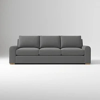 Hadley 86" Sofa Bench, Deluxe Velvet, Frost Gray, Al