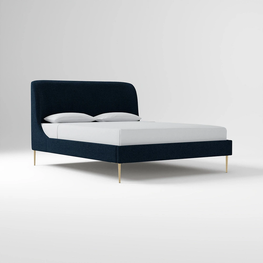 Lana Bed, Twin, Yarn Dyed Linen Weave, Alabaster