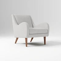 Sebastian Chair, Poly , Yarn Dyed Linen Weave, Alabaster, Pecan