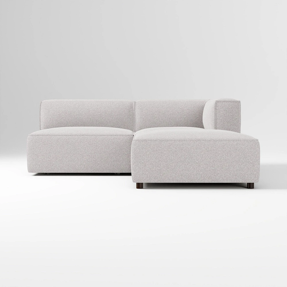 Remi Ottoman, Memory Foam, Yarn Dyed Linen Weave, Alabaster, Concealed Support