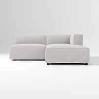 Remi Ottoman, Memory Foam, Yarn Dyed Linen Weave, Alabaster, Concealed Support