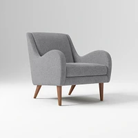 Sebastian Chair, Poly , Yarn Dyed Linen Weave, Alabaster, Pecan