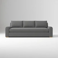 Hadley 86" Sofa Bench, Deluxe Velvet, Frost Gray, Al