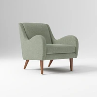 Sebastian Chair, Poly , Yarn Dyed Linen Weave, Alabaster, Pecan