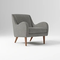 Sebastian Chair, Poly , Yarn Dyed Linen Weave, Alabaster, Pecan