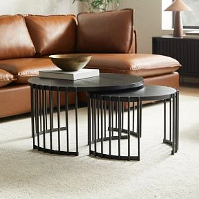 Spoke Nesting Coffee Tables, Black