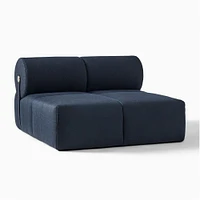 Samos Sectional Armless Performance Yarn Dyed Linen Weave Alabaster