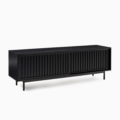 Slatted 67" Media Console, Walnut, Dark Bronze