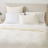 Trailing Fern Matelasse Full/Queen Duvet, White