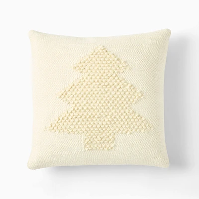 Looped Trees Pillow Cover, 18x18, Alabaster