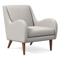 Sebastian Chair, Poly , Yarn Dyed Linen Weave, Alabaster, Pecan