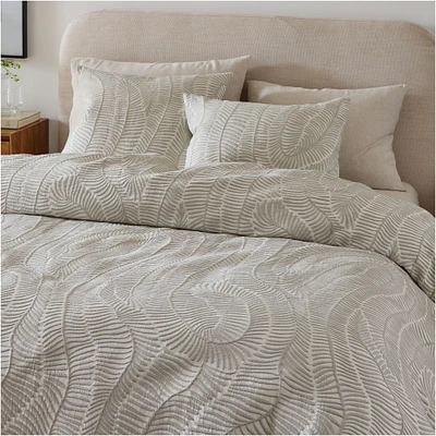 Trailing Fern Matelasse Full/Queen Duvet, White