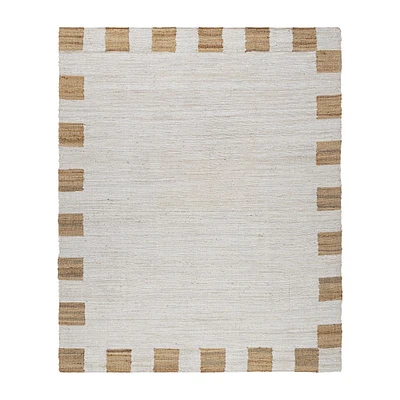 Grayson Handwoven Jute Rug, 9'x12', White/Natural