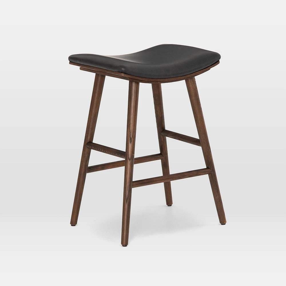 Oak Wood Saddle Bar Stool