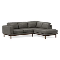 Dekalb 102" Left 2-Piece Bumper Chaise Sectional, Saddle Leather, Nut, Acorn