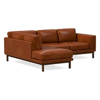 Dekalb 102" Left 2-Piece Bumper Chaise Sectional, Saddle Leather, Nut, Acorn