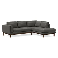 Dekalb 102" Left 2-Piece Bumper Chaise Sectional, Saddle Leather, Nut, Acorn