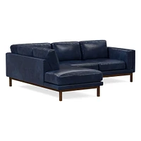 Dekalb 102" Left 2-Piece Bumper Chaise Sectional, Saddle Leather, Nut, Acorn