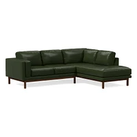 Dekalb 102" Left 2-Piece Bumper Chaise Sectional, Saddle Leather, Nut, Acorn