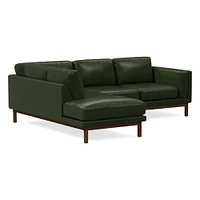 Dekalb 102" Left 2-Piece Bumper Chaise Sectional, Saddle Leather, Nut, Acorn