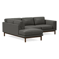 Dekalb 102" Left 2-Piece Bumper Chaise Sectional, Saddle Leather, Nut, Acorn