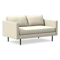 Axel 89" Sofa, Sierra Leather, Snow, Metal