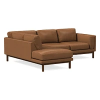 Dekalb 102" Left 2-Piece Bumper Chaise Sectional, Saddle Leather, Nut, Acorn