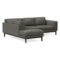 Dekalb 102" Left 2-Piece Bumper Chaise Sectional, Saddle Leather, Nut, Acorn