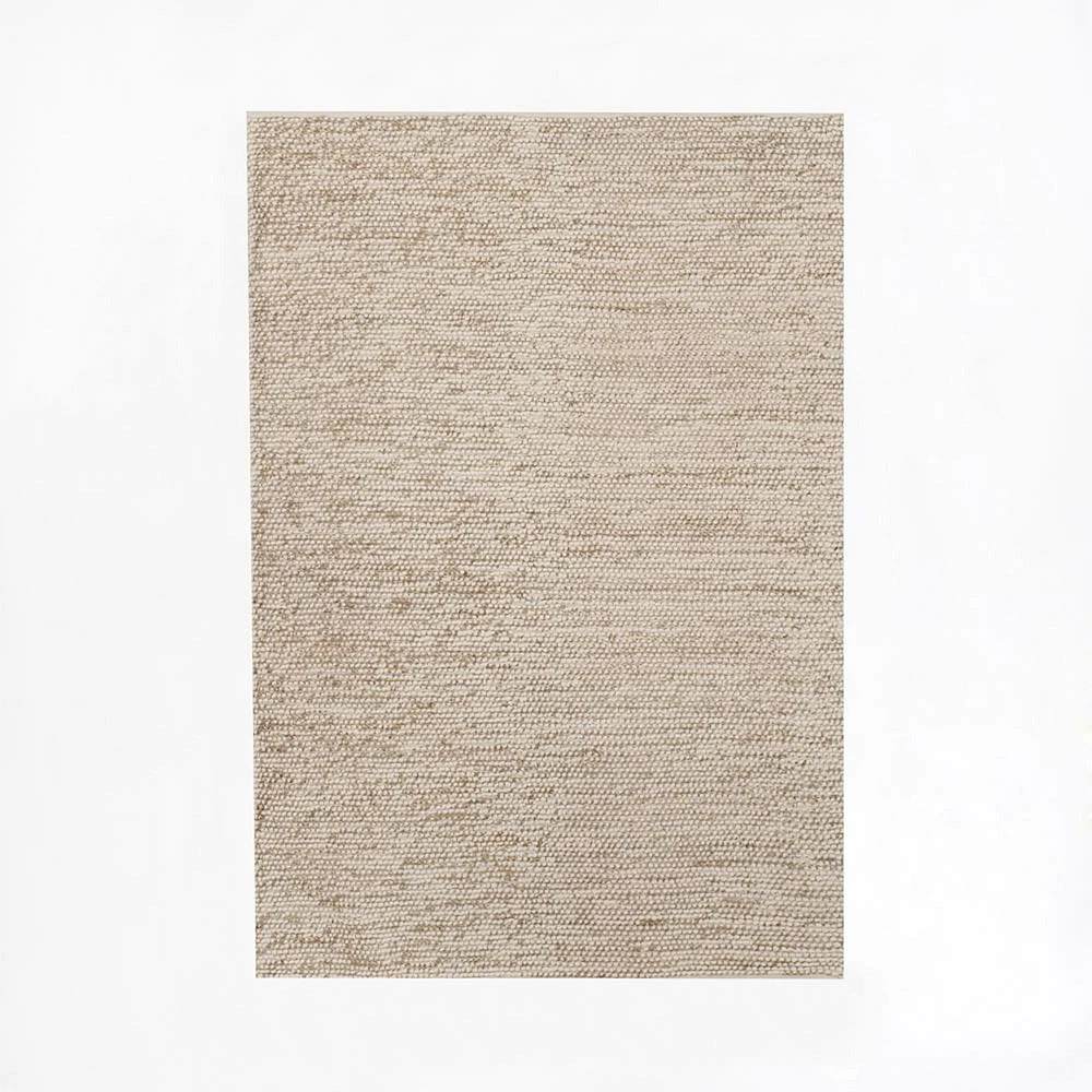 Mini Pebble Jute Wool Rug, Alabaster, 3'x5'