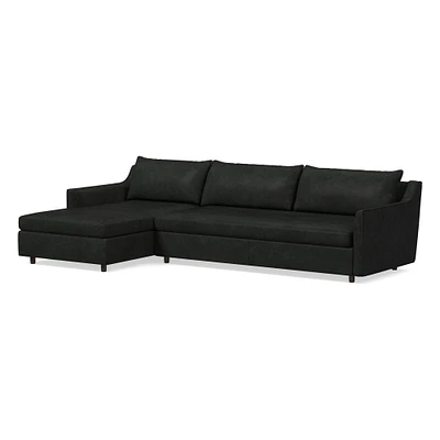 Easton 111" Left 2-Piece Chaise Sectional, Saddle Leather, Nut