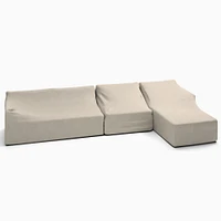 Coastal 3 Piece Sectional Set 4: Left Arm Sofa + Armless Single Right Chaise Protective Cover