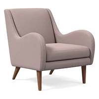 Sebastian Chair, Poly , Yarn Dyed Linen Weave, Alabaster, Pecan