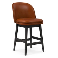 Wayne Counter Stool Armless, Saddle Leather, Nut, Cool Walnut