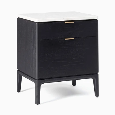 Parker (21") Storage Nightstand Marble & Cool Walnut