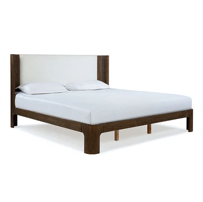 Leonora Queen Bed, Cerused Light Oak