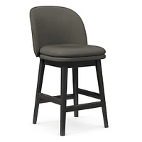 Wayne Counter Stool Armless, Saddle Leather, Nut, Cool Walnut