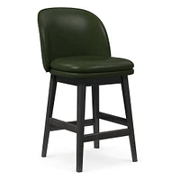 Wayne Counter Stool Armless, Saddle Leather, Nut, Cool Walnut
