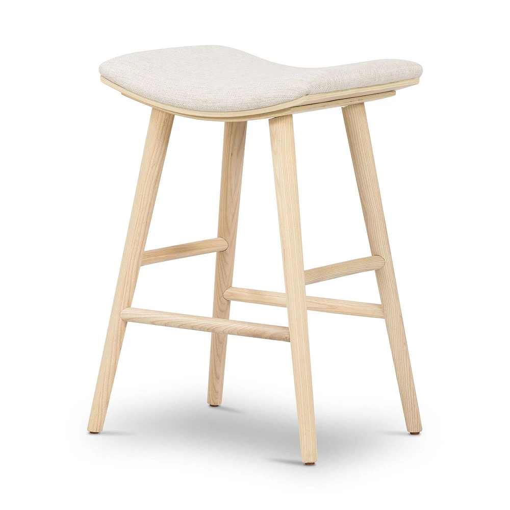 Oak Wood Saddle Bar Stool