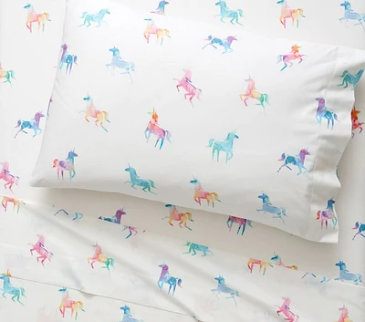 Watercolor Unicorn Sheet Set, Twin, Multi, WE Kids