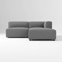 Remi Ottoman, Memory Foam, Yarn Dyed Linen Weave, Alabaster, Concealed Support