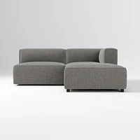 Remi Ottoman, Memory Foam, Yarn Dyed Linen Weave, Alabaster, Concealed Support
